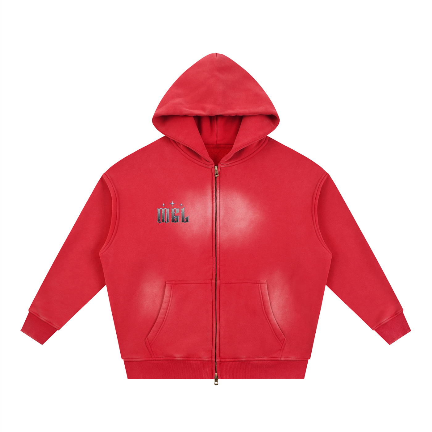 MGL Sunfaded Two-way Zipper Fleece Hoodie