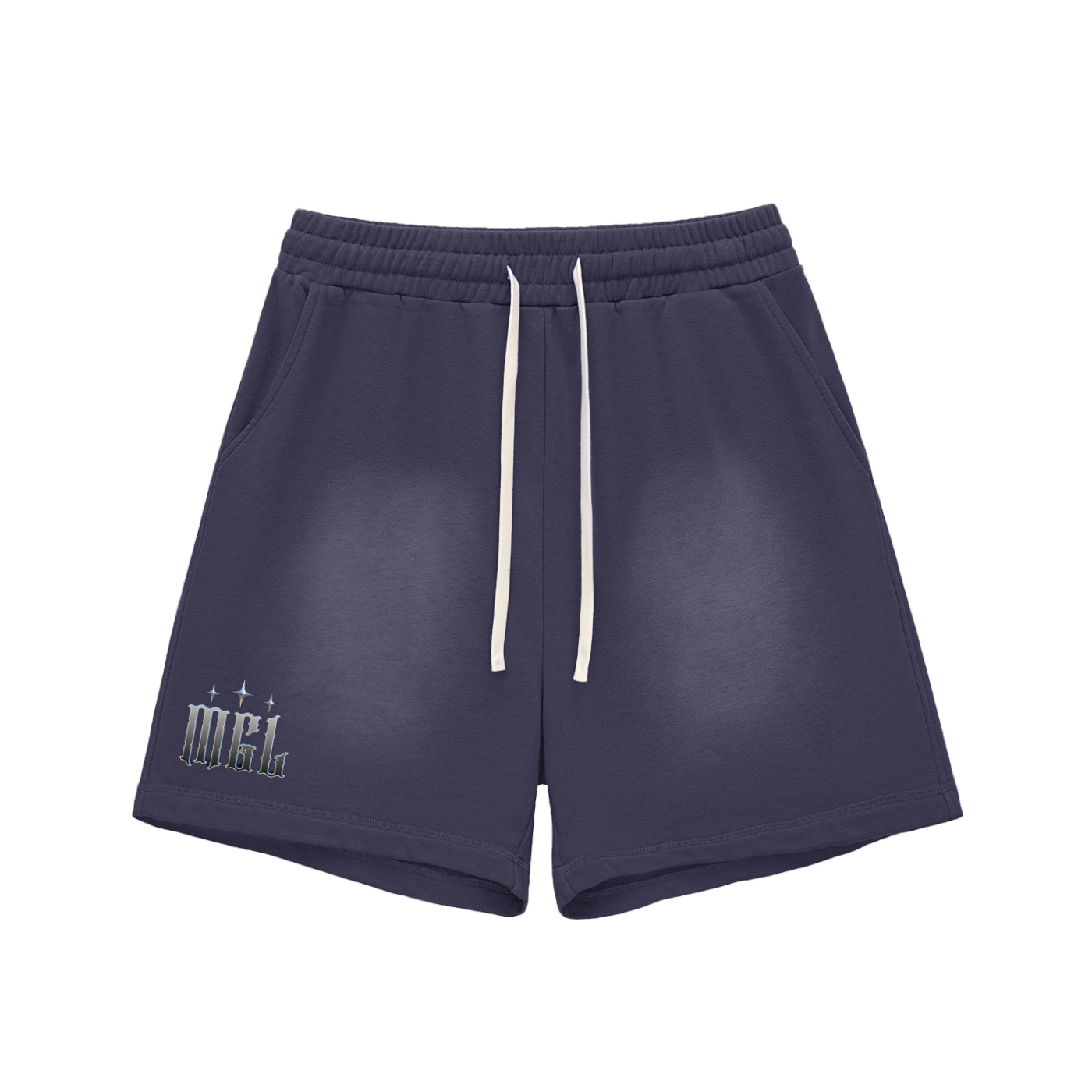 MGL "Sun-Kissed" Raw Edge Cotton Athletic Shorts